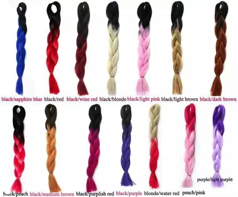 Three Tone Synthetic Hair Braid X-Pression 100% Kanekalon Jumbo Braid Hair Extension