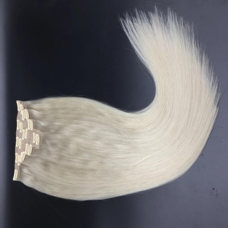 European Human Hair Seamless PU Clip in Hair Extension