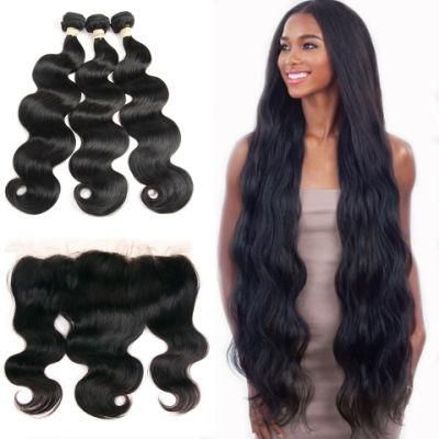 Kbeth Brazilian Body Weave Hair Bundles with Lace Toupee Frontal Hair Extension Dropship Weave Hair with Lace Toupee From China Factory