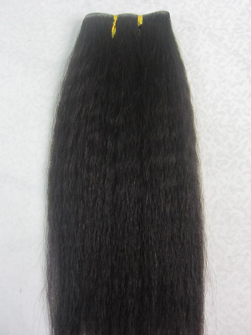 100% Human Hair Weaving Ssuper Yaki Waving Remy Virgin Human Hair Weaving Human Hair Extension Hair Weft (AV-HESY-01)