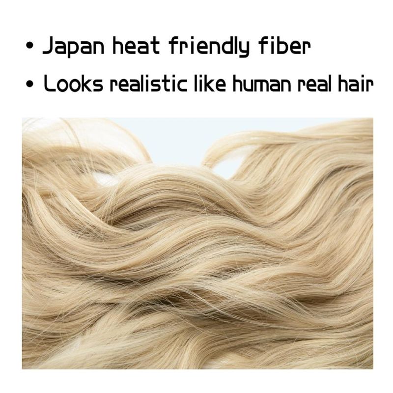 Natural Synthetic Hair Extensions Wavy False Hair Piece
