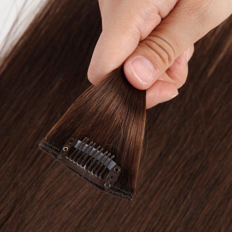 100% Human Hair Brazilian Hair Clip in Hair Extension 7PCS (AV-CHL07-18-2)