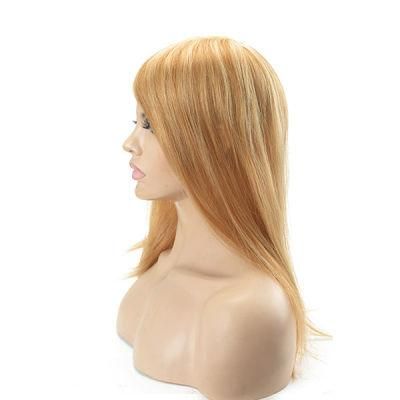 Women Hair Systems French Lace with PU Around and Highlight Color