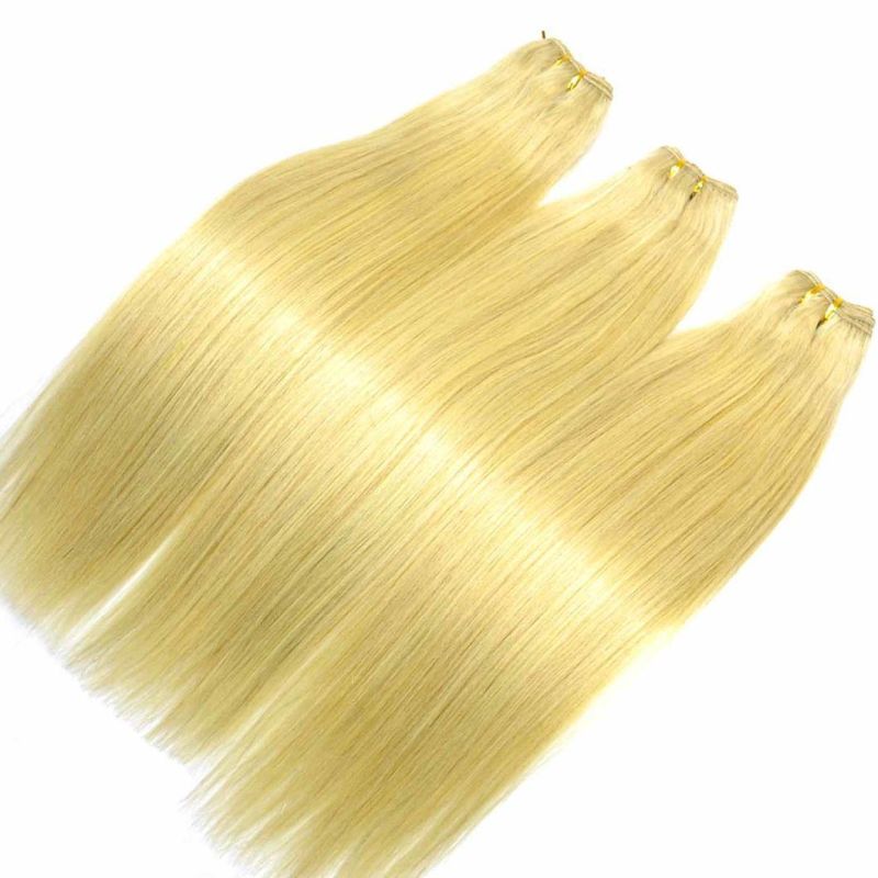 Blonde Brazilian Remy Human Hair Weft (16 inch-Straight)