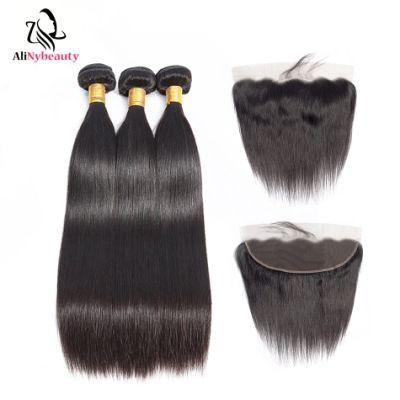 Alinybeauty Wholesale Brazilian Human Hair Lace Frontal with Bundles