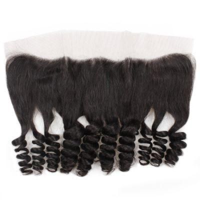 9A 13*4 Lace Frontal Closure Loose Wavy Virgin Remy Brazilian Hair Weaving #Black