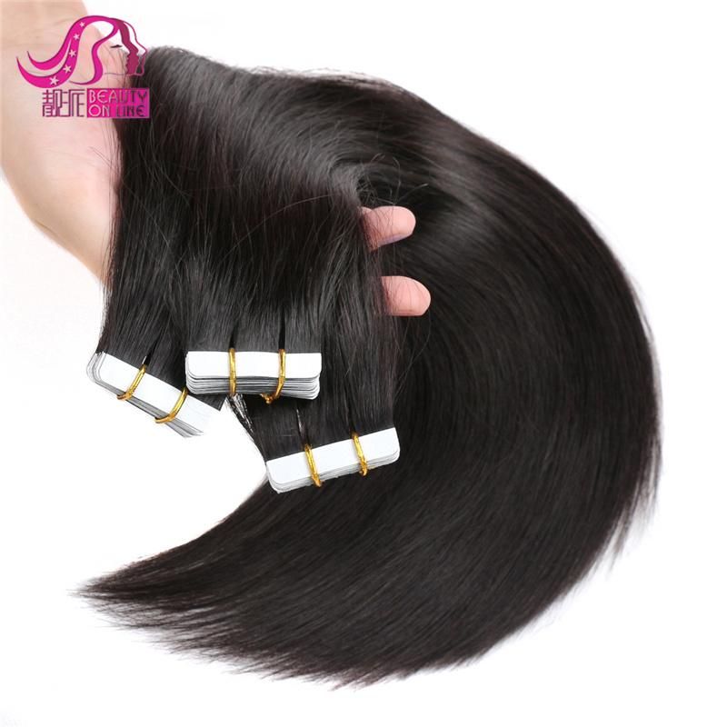 No Shedding Brazilian Tape Hair Extensions Kinky Straight Double Tape Hair Extensions