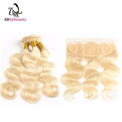 100% Human Body Wave Hair Bundles with Lace Frontal Closure