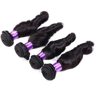 Soft 7A Hair Peruvian Virgin Hair 4 Bundles Natural Curly Human Hair Weave Peruvian Loose Wave Virgin Remy Hair Bundles