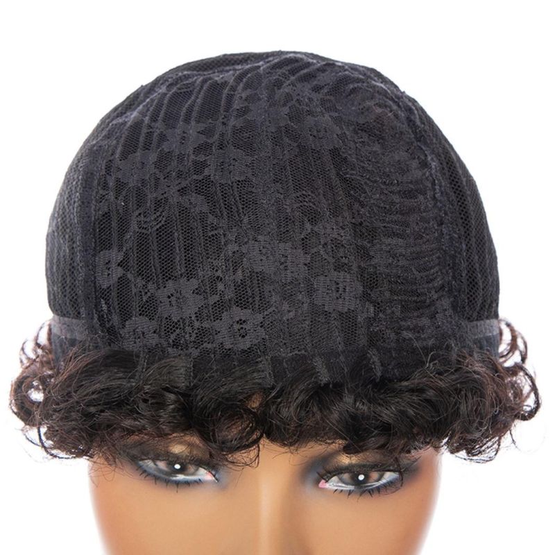 Black Color Pixie Cut Wigs Short Hair Wig Heat Resistant Fiber Synthetic for Black Women