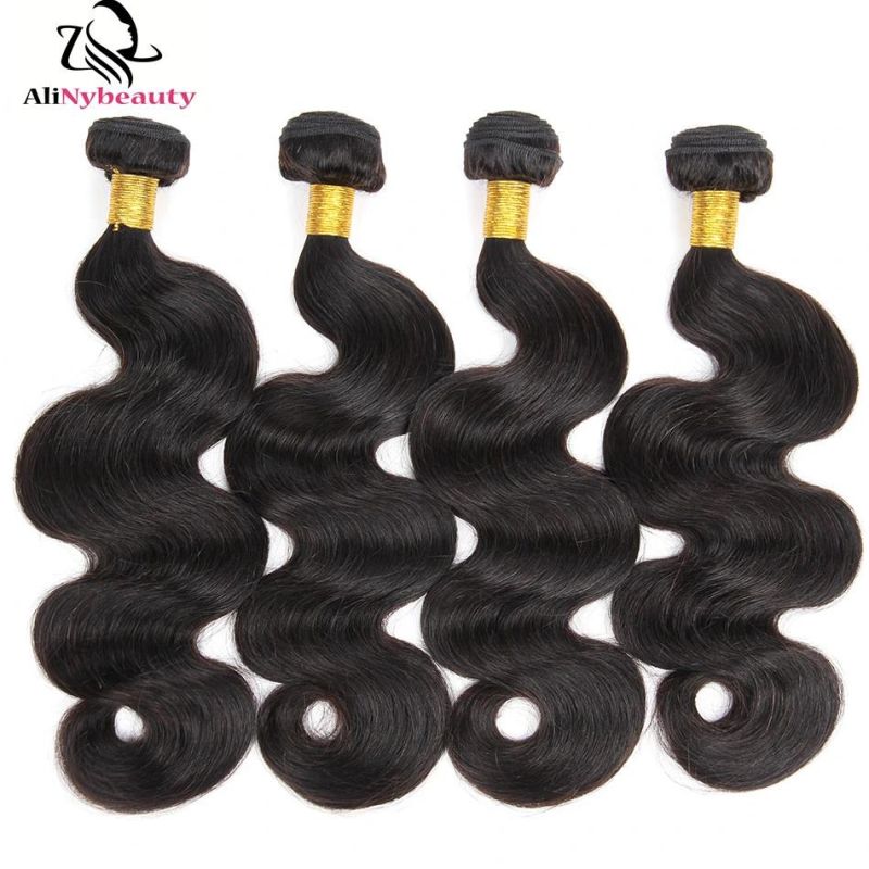 100% Human Hair Body Wave Peruvian Virgin Hair 3 Bundles with Lace Closure