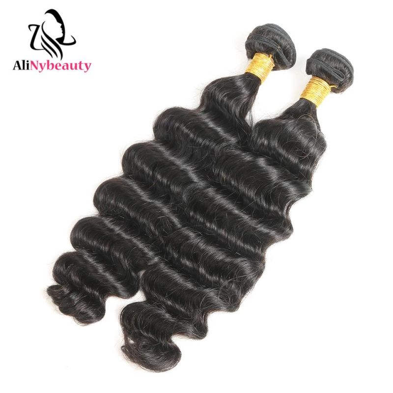 Alinybeauty 100% Raw Brazilian Virgin Loose Deep Wave Human Hair