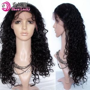 Large Stock Virgin Malaysian Human Hair Kinky Curly Front Lace Wig with Baby Hair