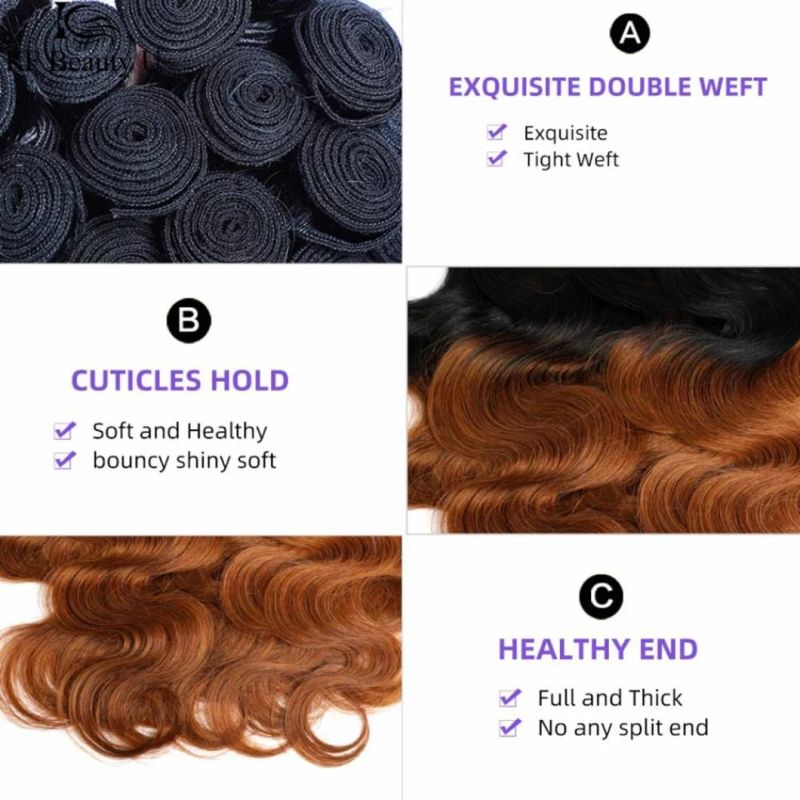 Human Hair Bundles for Black Women T1b/30 Ombre Brazilian Body Wave Human Hair Extensions