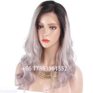 Evermagic Lace Front Wigs Bady Wave Brazilian Remy Hair Human Hair Wigs for Charming Women Natural Color with 130density Free Shipping T1b Grey
