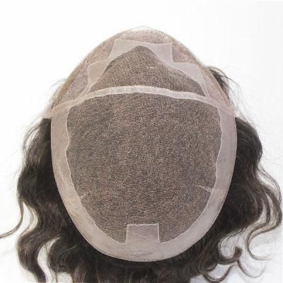 Men&prime;s High Quality Toupee Wigs - French &amp; Swiss Lace Combined