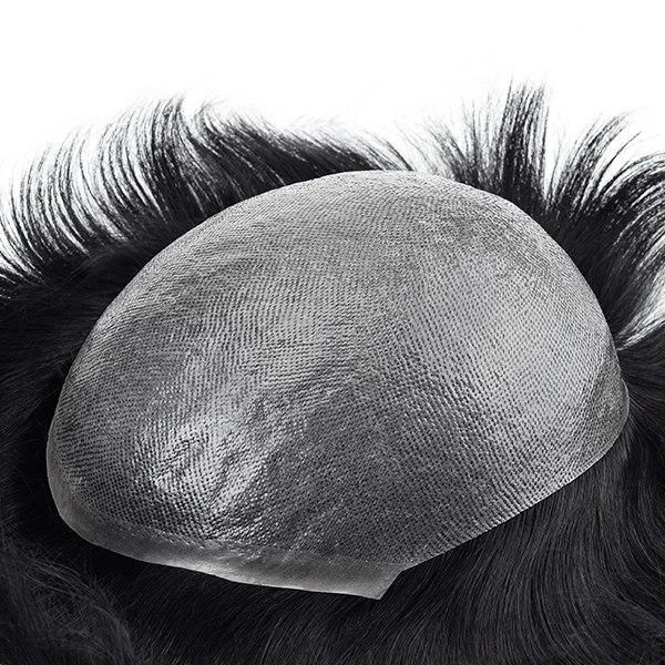 Ll539: Super Thin Skin Natural Human Hair Toupee with Clips