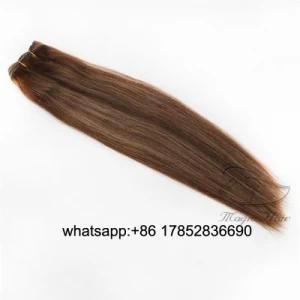 Clip in Hair Human Hair Extensions Remy Hair Full Head Balayage Color&#160; 4/27 Skin Weft Vrigin Hair 7 PCS Sets Extensions