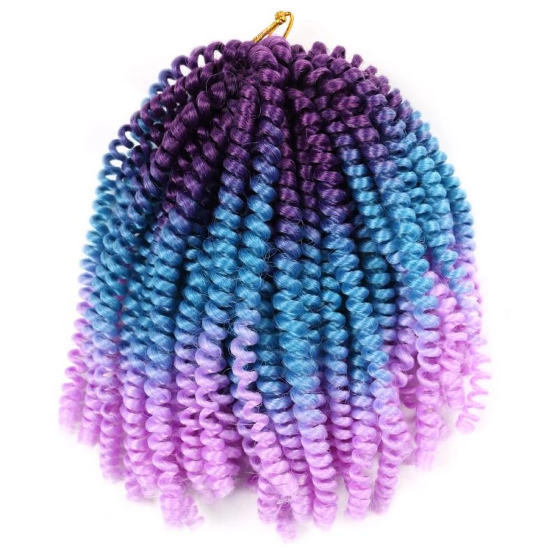 3 Color 60 Strands Synthetic Afro Curly Extension Ombre Braids Crochet Spring Twist Hair