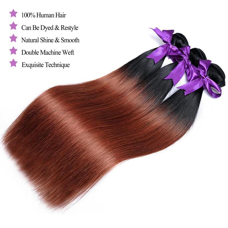 Wholesale Best Price Brazilian Virgin Hair 100% Human Hair Bundles Ombre 1b/33 Remy Hair Extensions