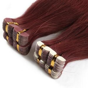 Hand Tied 100% Virgin Human Hair Replacement European Tape in Hair Extension