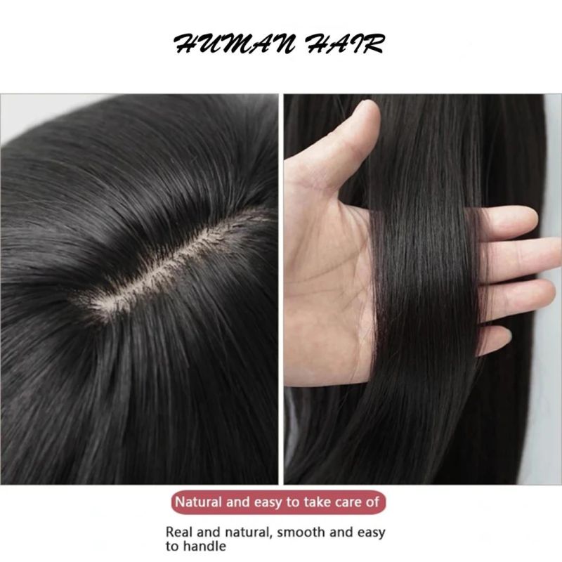 Brazilian Human Hair Lace Front Women Wig Female Hair Wigs with Closure with Bang Cosplay Black Long Straight Wig 24 Inch