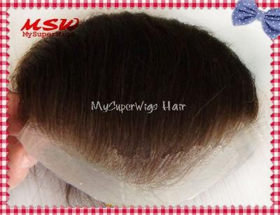 2022 Single Knotting Hair Clear Thin Poly Base Men&prime; S Hairpiece