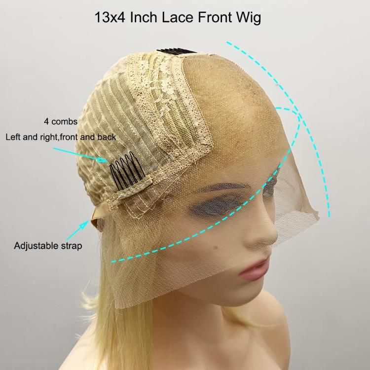 Cheap Peruvian 613 Blonde Colored Bob Wig, Raw Virgin Transparent HD Full Lace Human Hair Wig, 100% Bob Wig Human Hair Lace Front