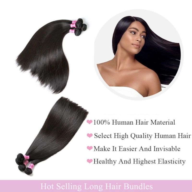 20inch Straight Natural Color Hair Bundles Brazilian Hair Bundles Remy Human Hair Extensions 1 Bundle Deals Weave Double Weft Weave
