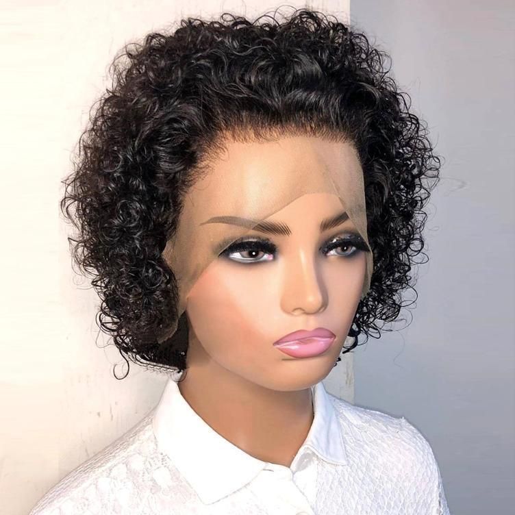 Short Wigs Preplucked Curly Human Hair Wigs Pixie Cut Wig