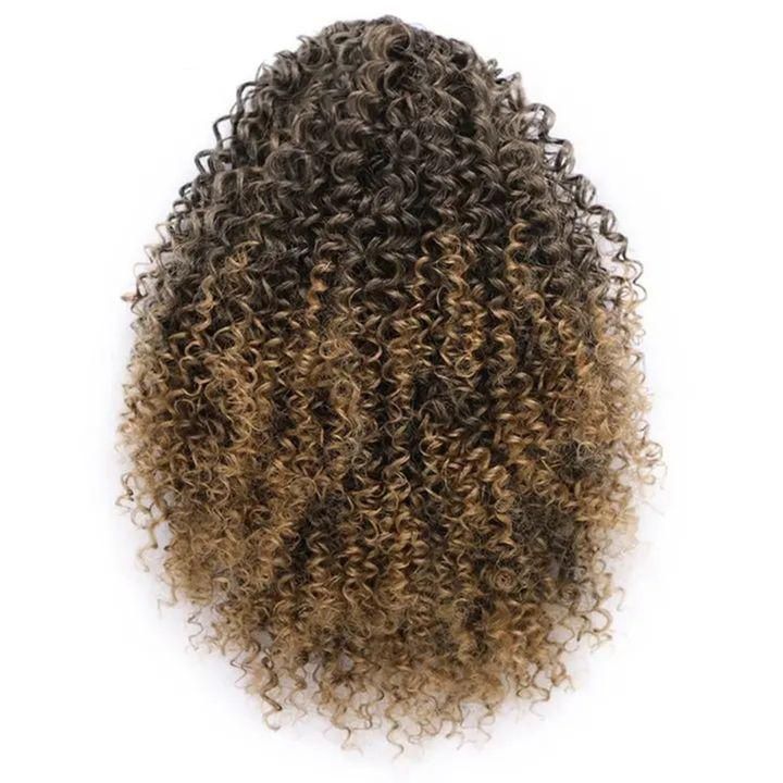 8inch Afro Curly Synthetic Clip in Hair Extension Stretch Mesh Ponytail
