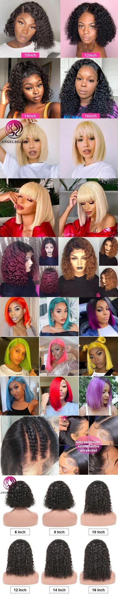 Brazilian Curly Bob Wig Colored 613 Blond Human Hair HD Full Lace Front Short Perruque Bob Wigs with Bangs for Black Women