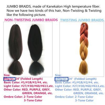 Jumboo Braid in Mutil Colors 100% Kanekalon