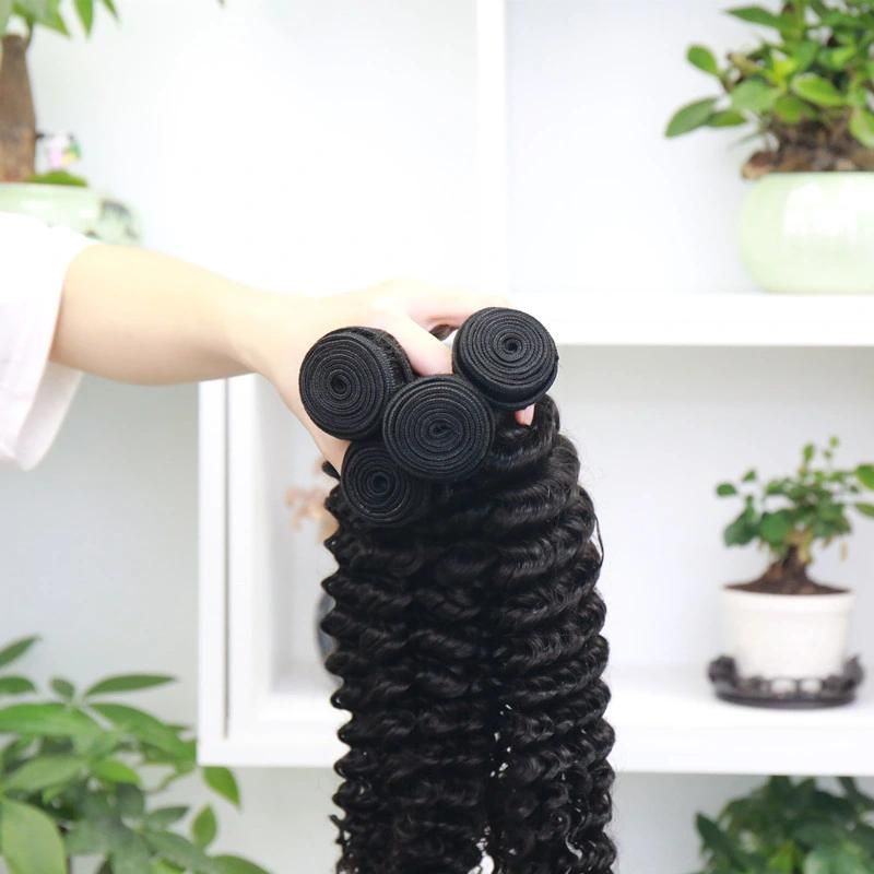 Luxuve 100% Pure Unprocessed Indian Virgin Human Hair Weaving Deep Wave Bundles Deals with Frontal Silk Base Lace Top Closure