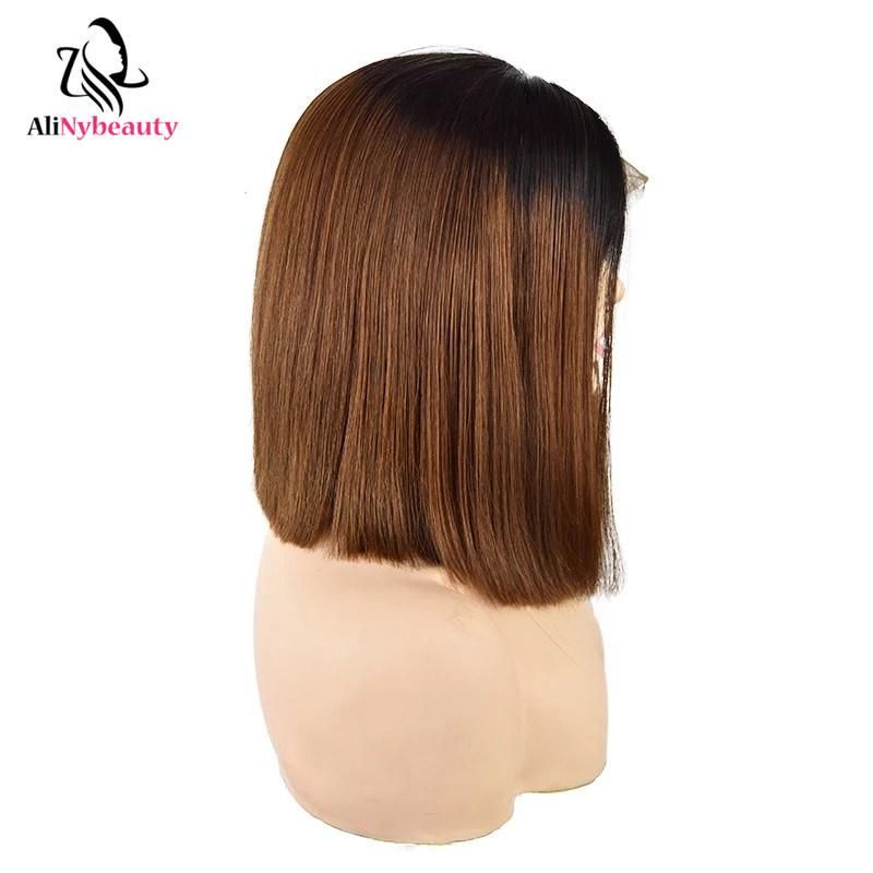 Alinybeauty Wholesale Brazilian Human Hair Short Bob Wig Lace Front Wig
