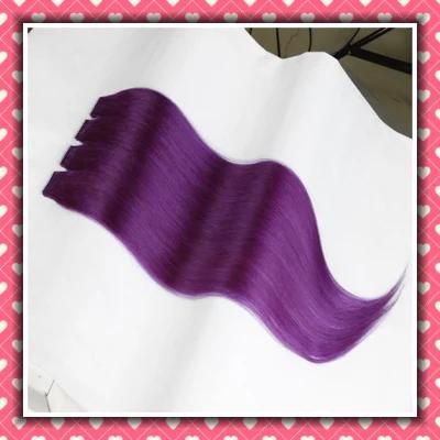 Remy Human Hair Extension Tape Hair Silky 20inch Color Purple