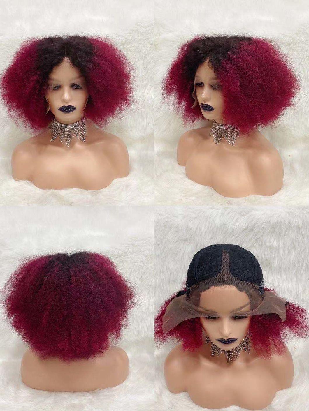 Raw Hair Wholesale Human Hair Kinky Afro Human Hair Wig Red Wigs Human Hair Lace Front Wig for Women