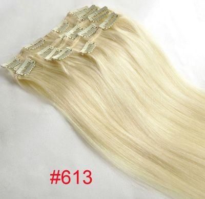 Blonde Color Clip in Hair Extension 100% Remy Human Hair (AV-CH009-613)