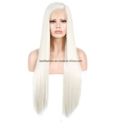 Latest Silky Straight Synthetic Frontal Lace Swiss Artificial Women Fiber Hair Wig