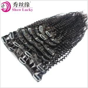 9A Human Hair Extension Unprocessed Indian Virgin Remy Hair Afro Kinky Curly Clip in Human Hair for African Americans