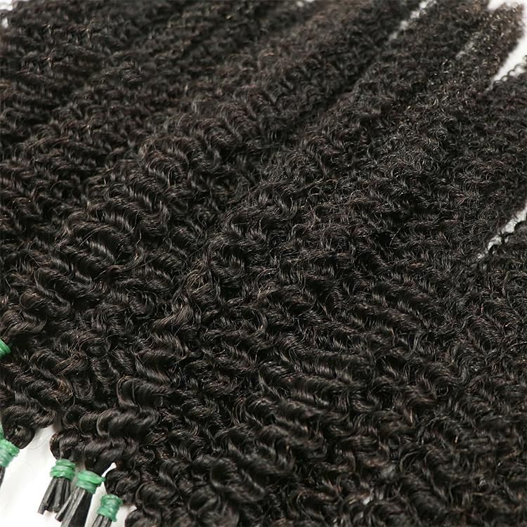 Cheap Raw Virgin Cuticle Aligned I Tip Human Hair Brazilian Curly I Tip Human Hair Extensions