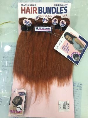 Cheap Packet 6+1 Closure and Bundle Human Straight Brazilian Hair