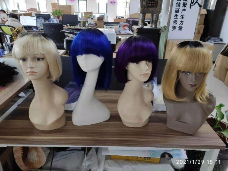 Raw Brazilian 100% Human Hair Colored Bob Wigs