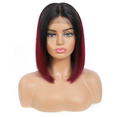 Kbeth Bob Wig Black Red Color for Black Women Brazilian Extension Virgin Raw Remy Straight Short Wigs Used in Summer
