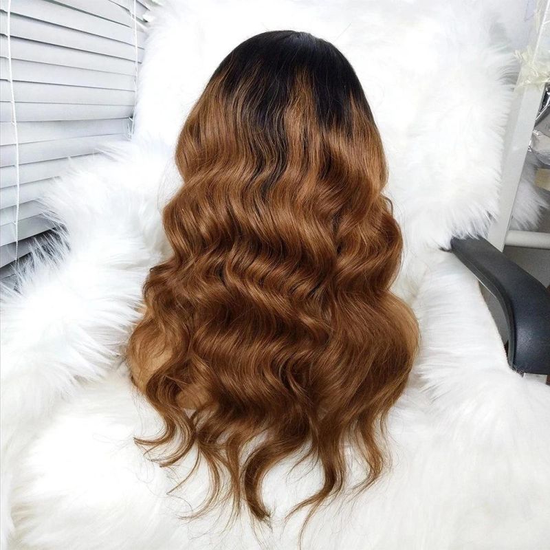 Kbeth Chestnut Brown Color 180% Density 13X4 Glueless Frontal Lace Wig Frontal Lace Wig Pre-Plucked Ombre Brown Color Wavy Lace Wigs