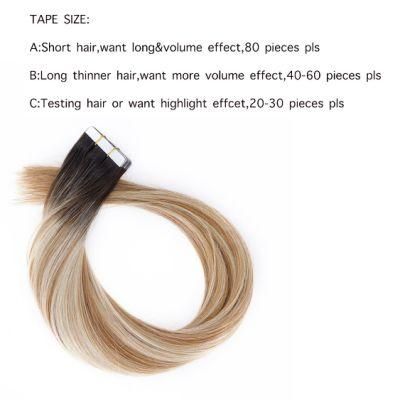 22&quot; Ombre Human Remy Tape in Hair Extensions 20PCS Ombre Hair Straight Balayage Color 3th Pack 50% off Only 2 Day
