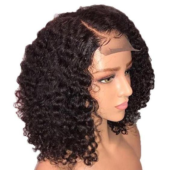 Afro Curly Wigs Lace Front Bob Curly Wigs Natural Hairline