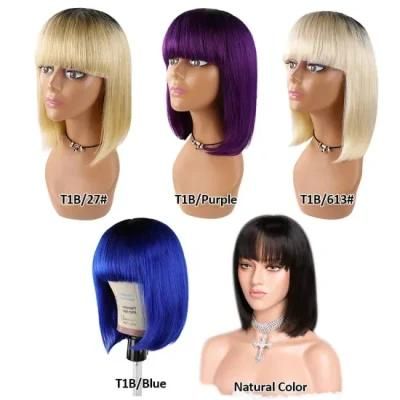Short Bob Lace Front Human Hair Wigs with Baby Hair Peruvian Straight Remy Closure Bob Wig for Women 150% 13X4 &amp; 4X4 Lace Wig