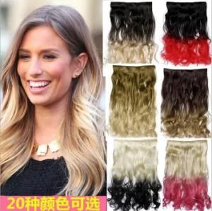 Hot Sale Natural Wig Color Gradient Long Wavy Hair Extensions with Clip