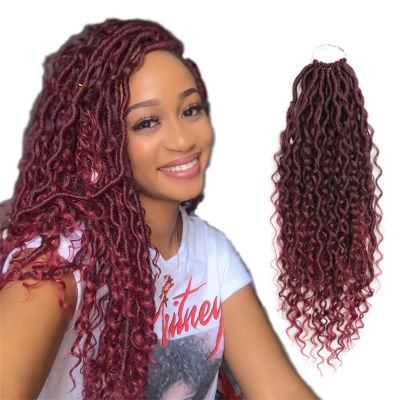 18inch 24 Strands Gypsy Faux Locs Crochet Hair Briading Curly Ends Crochet Hair Extension